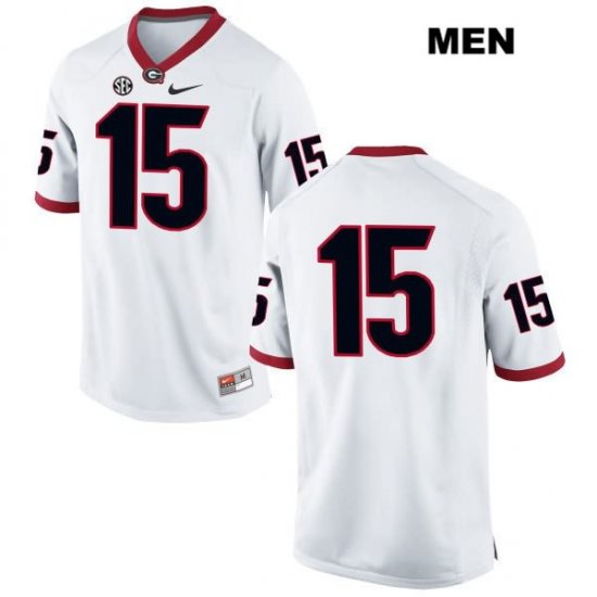 Men's Georgia Bulldogs NCAA #15 D'Andre Walker Nike Stitched White Authentic No Name College Football Jersey QRK3554RX